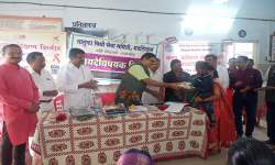 Gift of clothes and snacks for AIDS patients